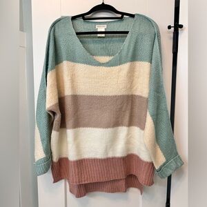 Oversized fit. Color block Knit Sweater Size Medium